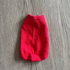 Red Ribbed Dog Sweater